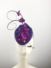 Purple Felt Headpiece with Purple Orchids