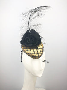 Gold and Black Feather Headpiece
