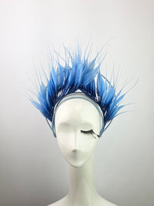 Blue Ombré Feather Crown