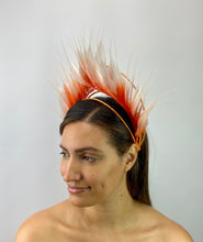 Orange and White Ombré Feather Crown