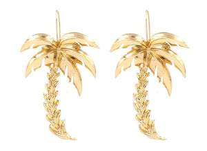 Palm Tree Earrings-Gold