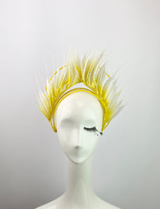 Yellow and White Ombré Feather Crown
